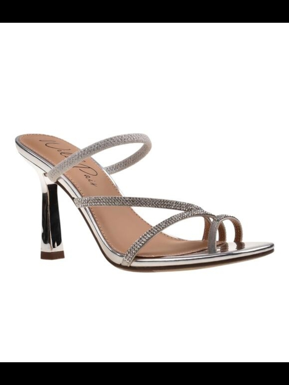 Silver Strappy High Heel Sandal .Wild Pair Women's Lenore2